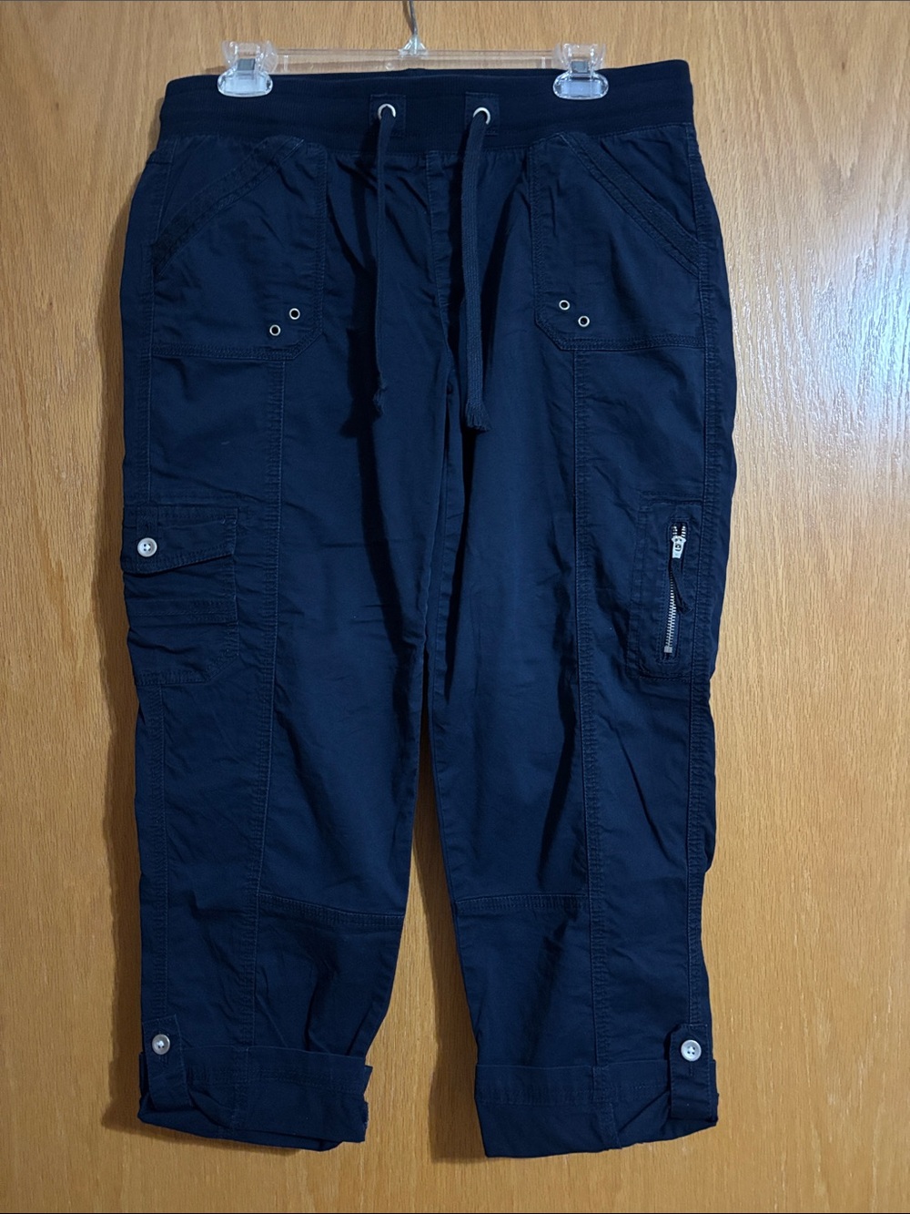 Women’s Casual Navy Cargo Capri Jogger Pants